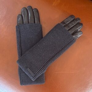 All Saints Black Leather Gloves